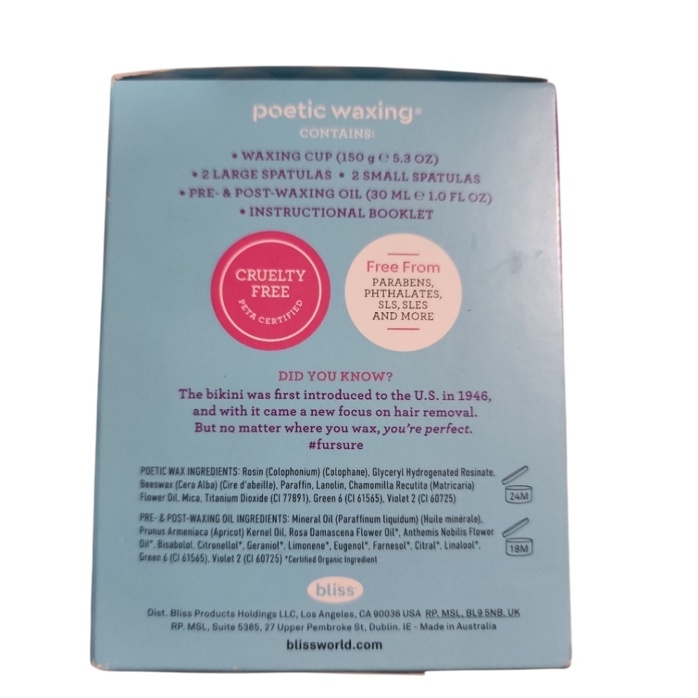 Bliss Poetic Straight From the Spa At Home Waxing Kit NEW - Picture 3 of 3